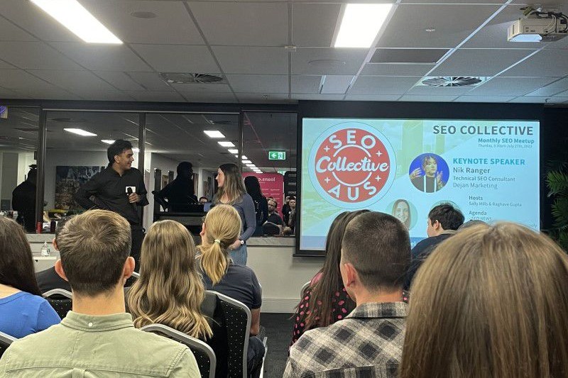 The crowd at a Brisbane SEO community event